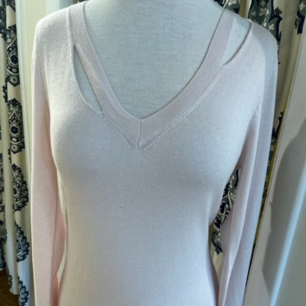 ecru V-neck with Cutouts Sweater